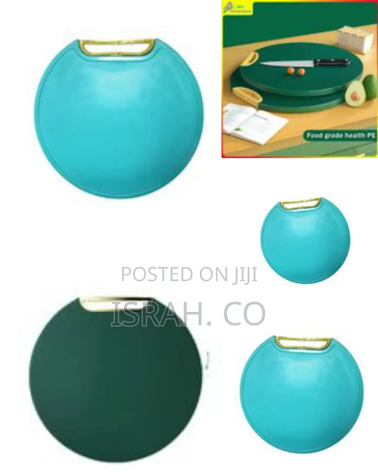 Double Sided Non-Slip Anti-Mold Chopping Board Round Kitchen