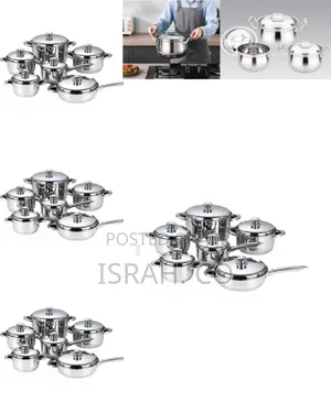 6 Piece 20, 22 24cm Stainless Steel Saucepans Cooking Pots