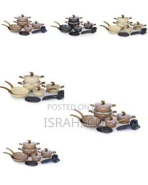 15 Piece Nonstick Induction Cooking Kitchen Cookware Sets Granite Pots