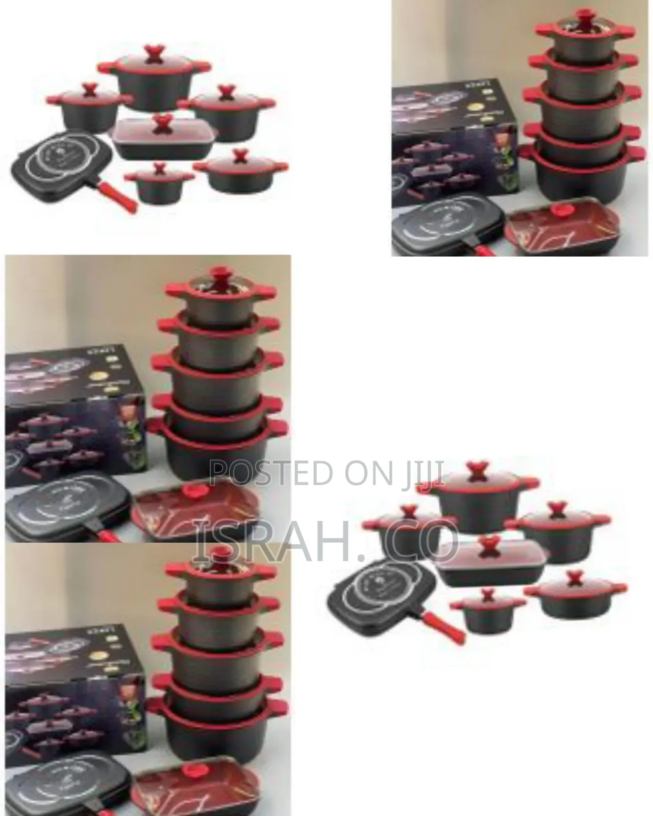 13pcs Die-Casting Non Stick Aluminum Saucepans Cooking Pot With Grill