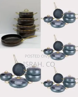 9pcs Aluminium Cooking Pots and Pans Granite Cookware Set Marble Coa