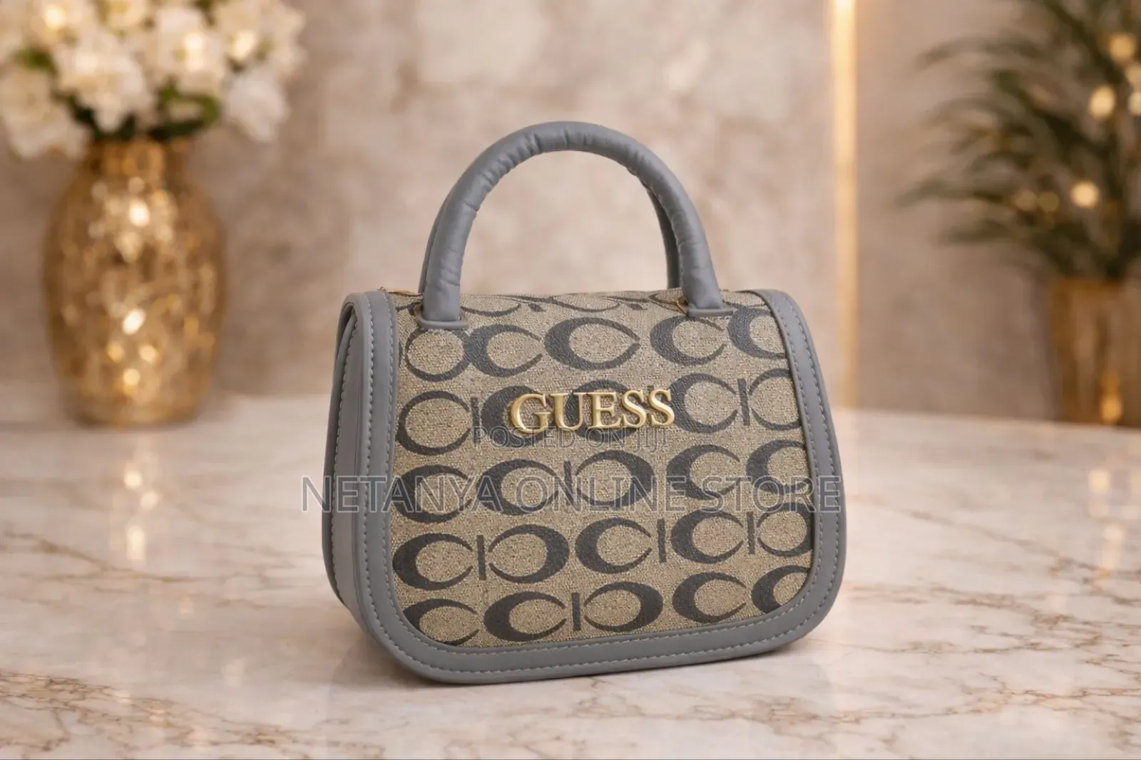 Ladies Handbag With Decorative Printed Scarf