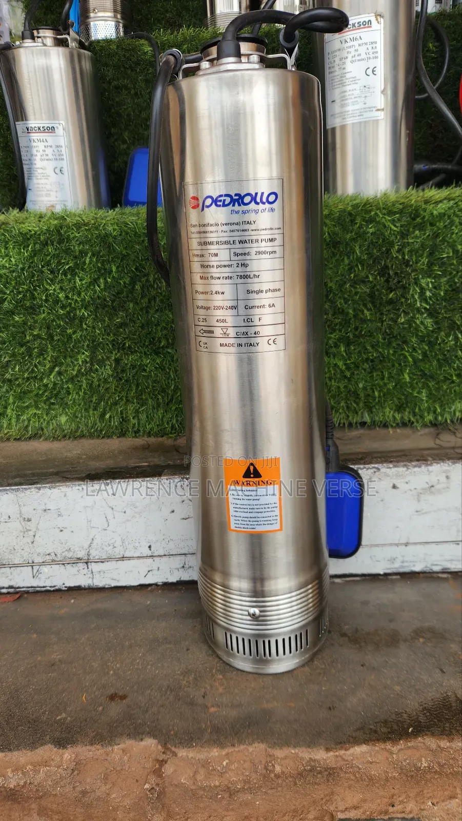 Pedrolla Submersible Water Pump 70m Head