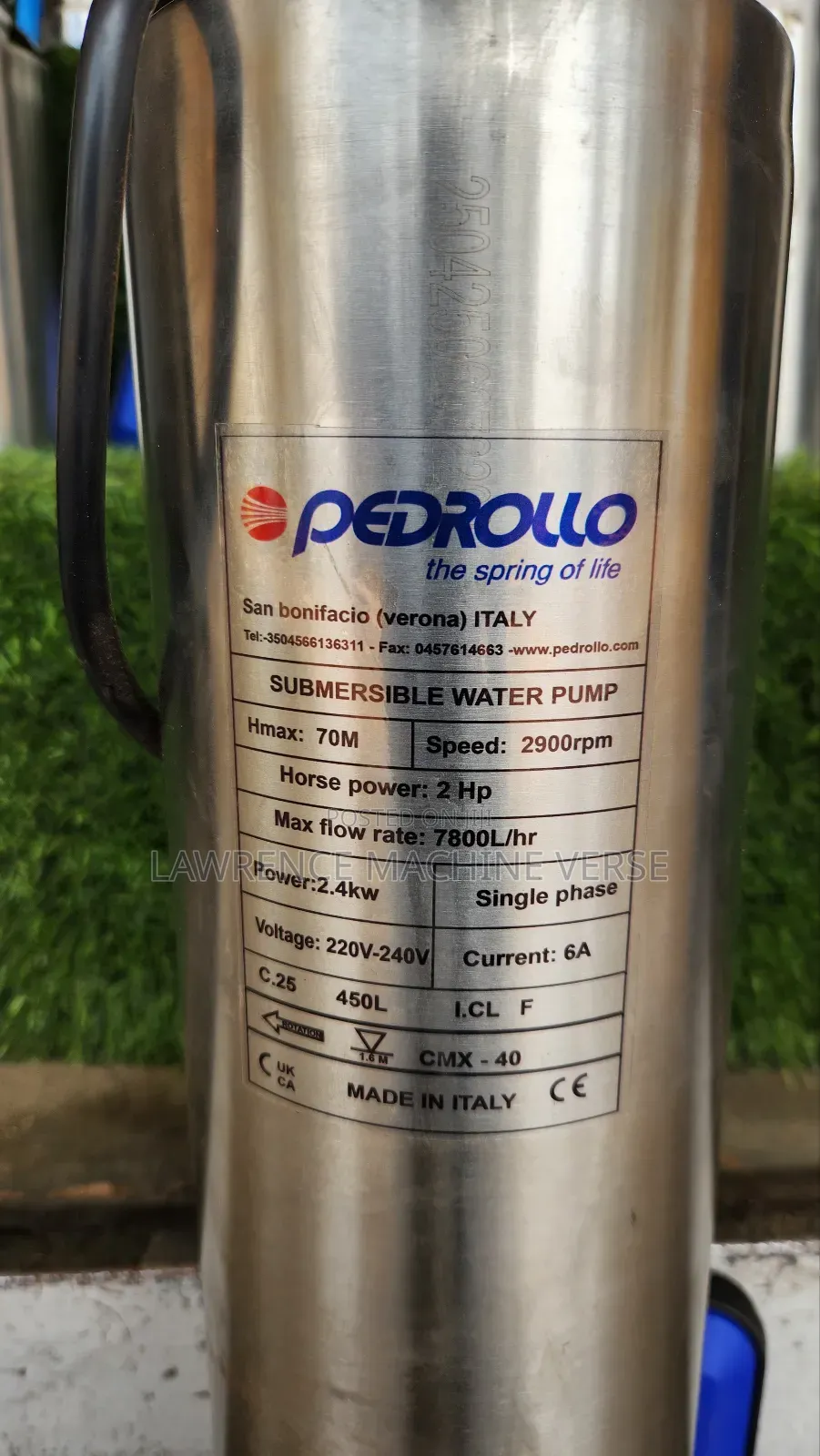 Pedrolla Submersible Water Pump 70m Head