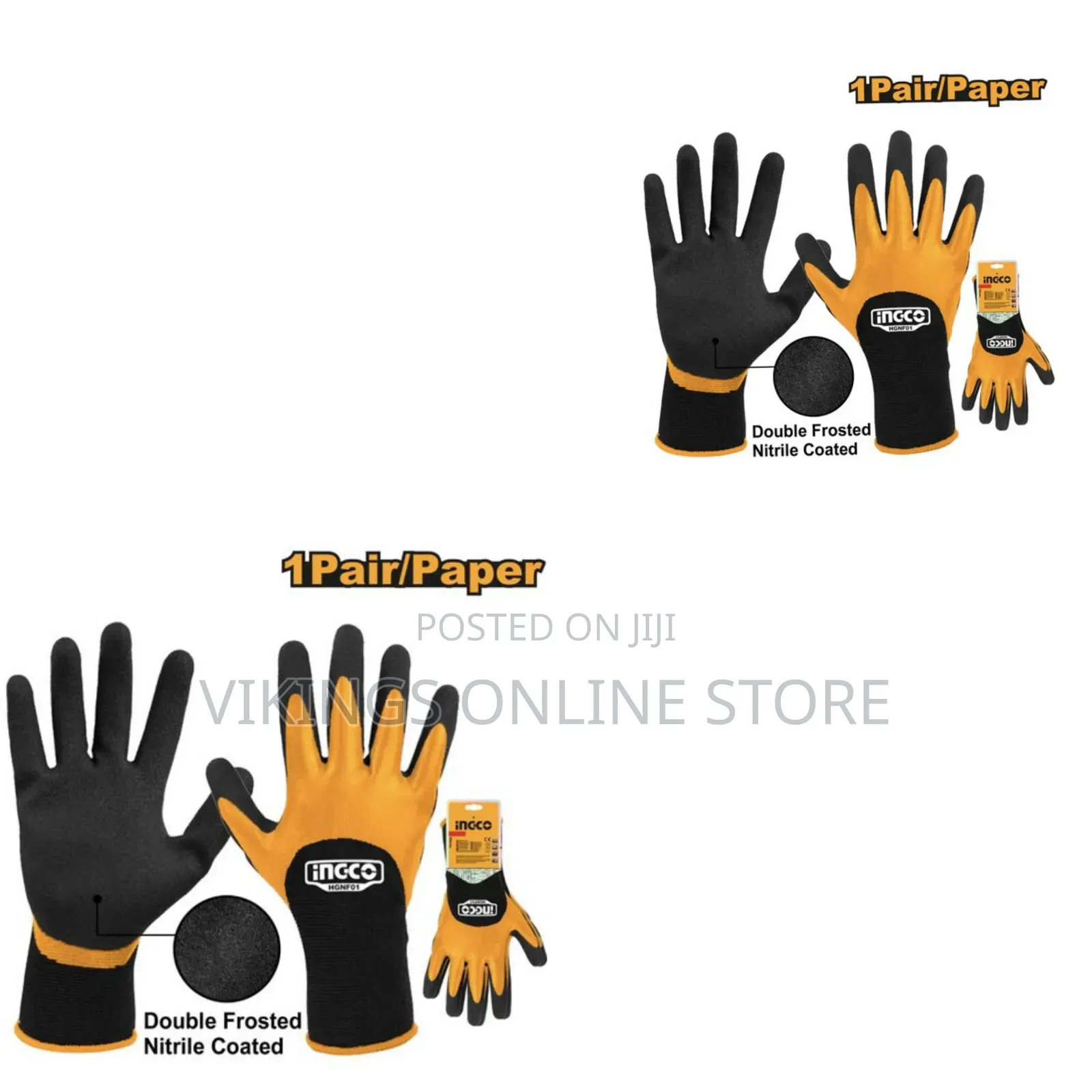 Ingco Hgnf01 - Knitted & Pvc Dots Gloves - Orange