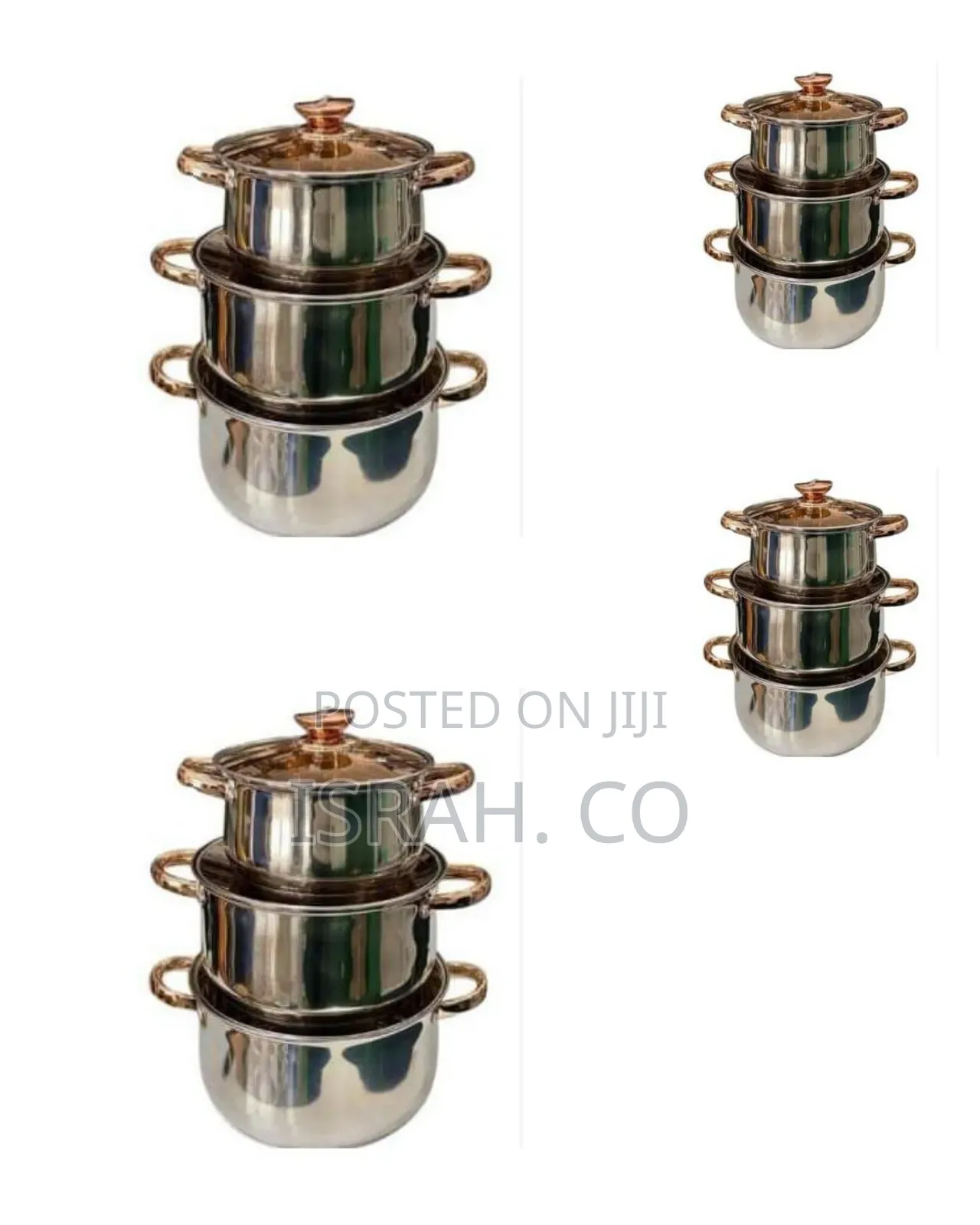6 Piece of Stainless Steel Saucepans Cookware Soup Pots Serving