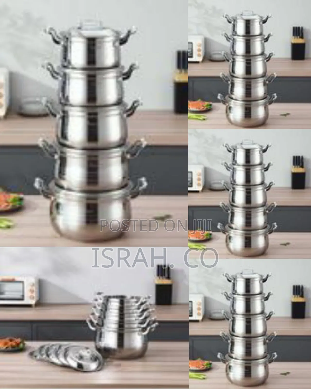 10 Pc 18 20 22,24 26 Cm Stainless Steel Saucepans Cooking Pots-