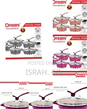 Dessini 10 Pieces of Granite Aluminium Non Stick Casserole Pot Bowl