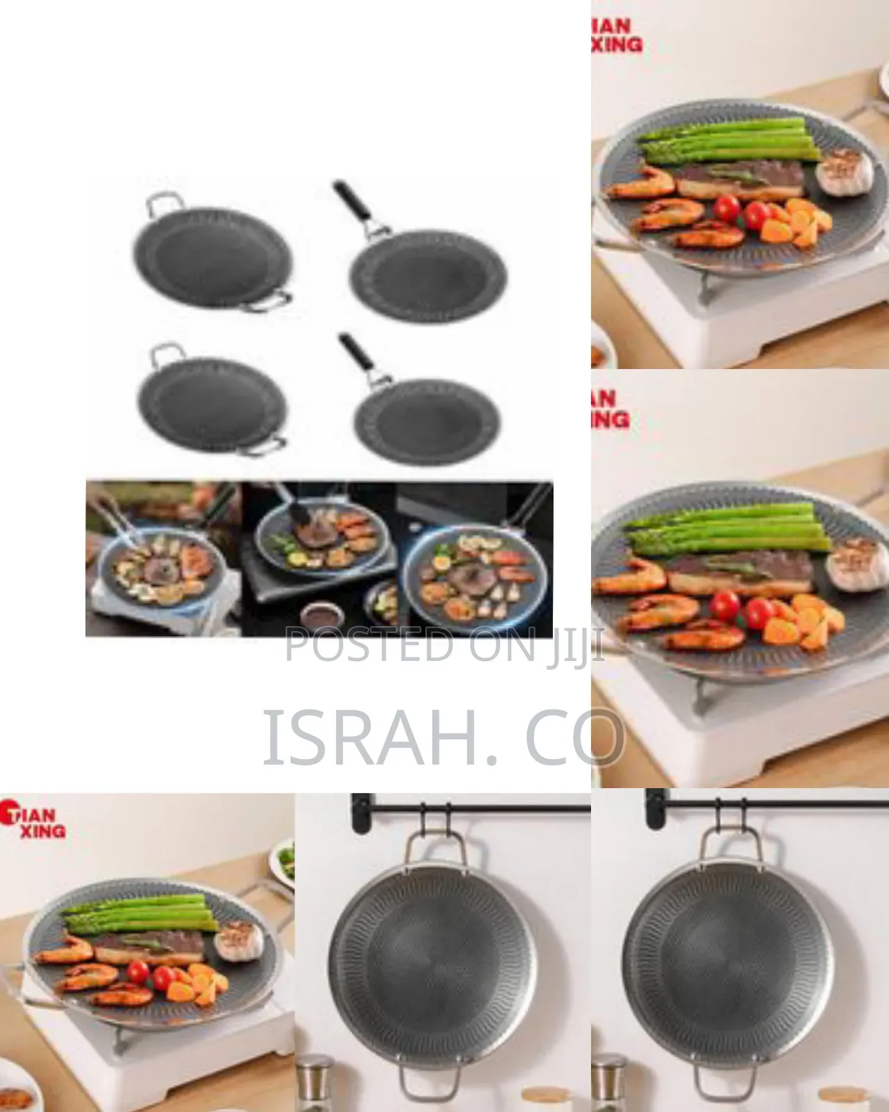 37cm Round BBQ Griddle Pans With Handle Nonstick Barbecues Plate.