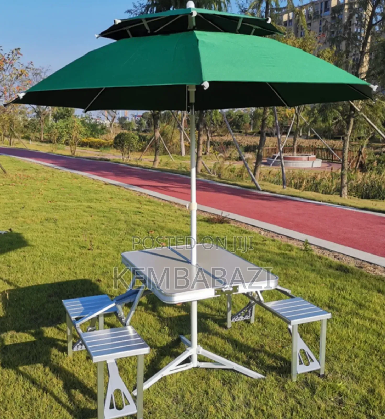 Portable Folding Camping Picnic Table Set With an Umbrella