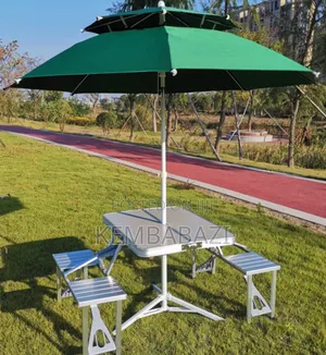 Portable Folding Camping Picnic Table Set With an Umbrella