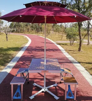 Portable Folding Camping Picnic Table Set With an Umbrella