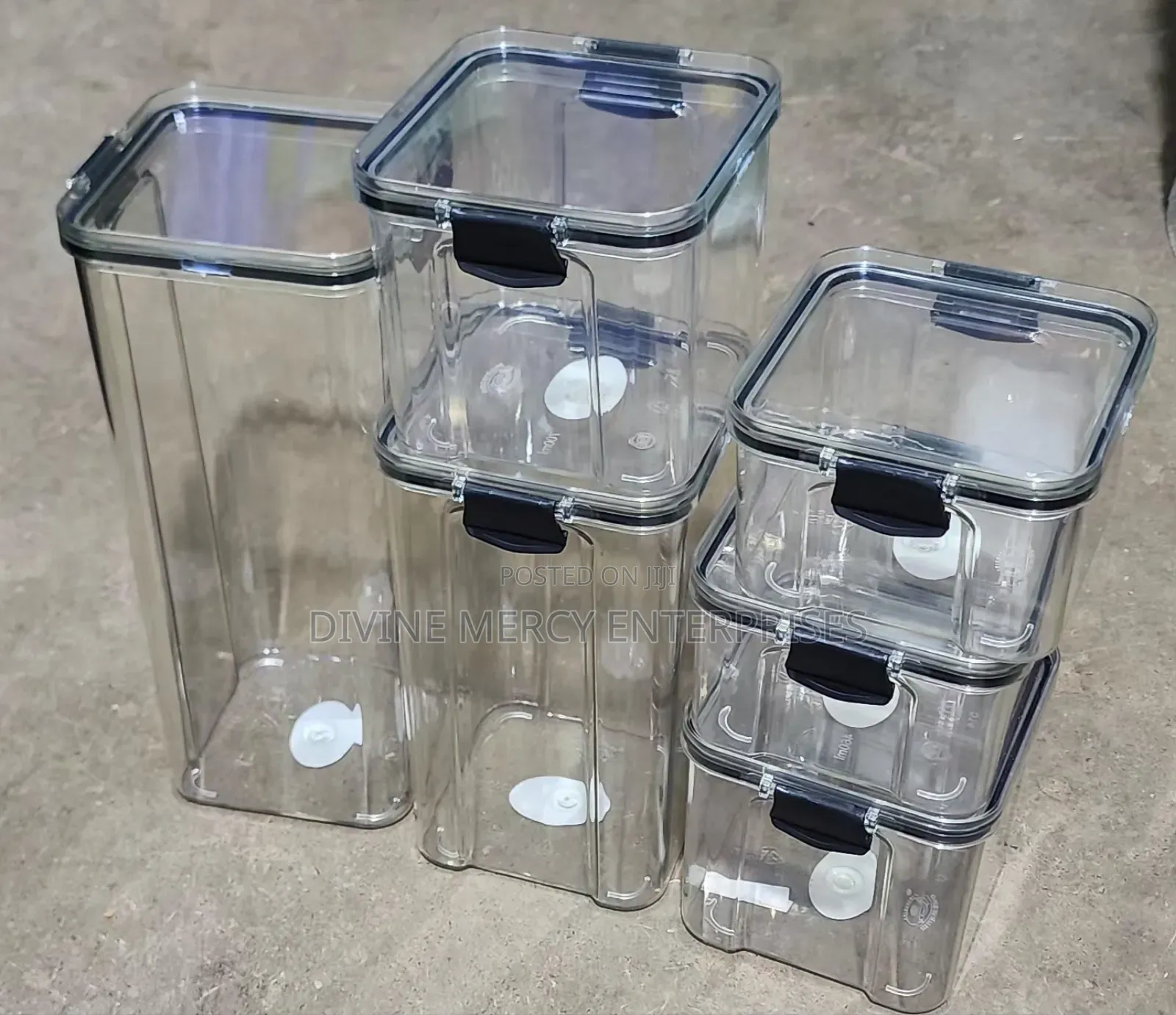 Clear Plastic Jars Containers (6pcs)