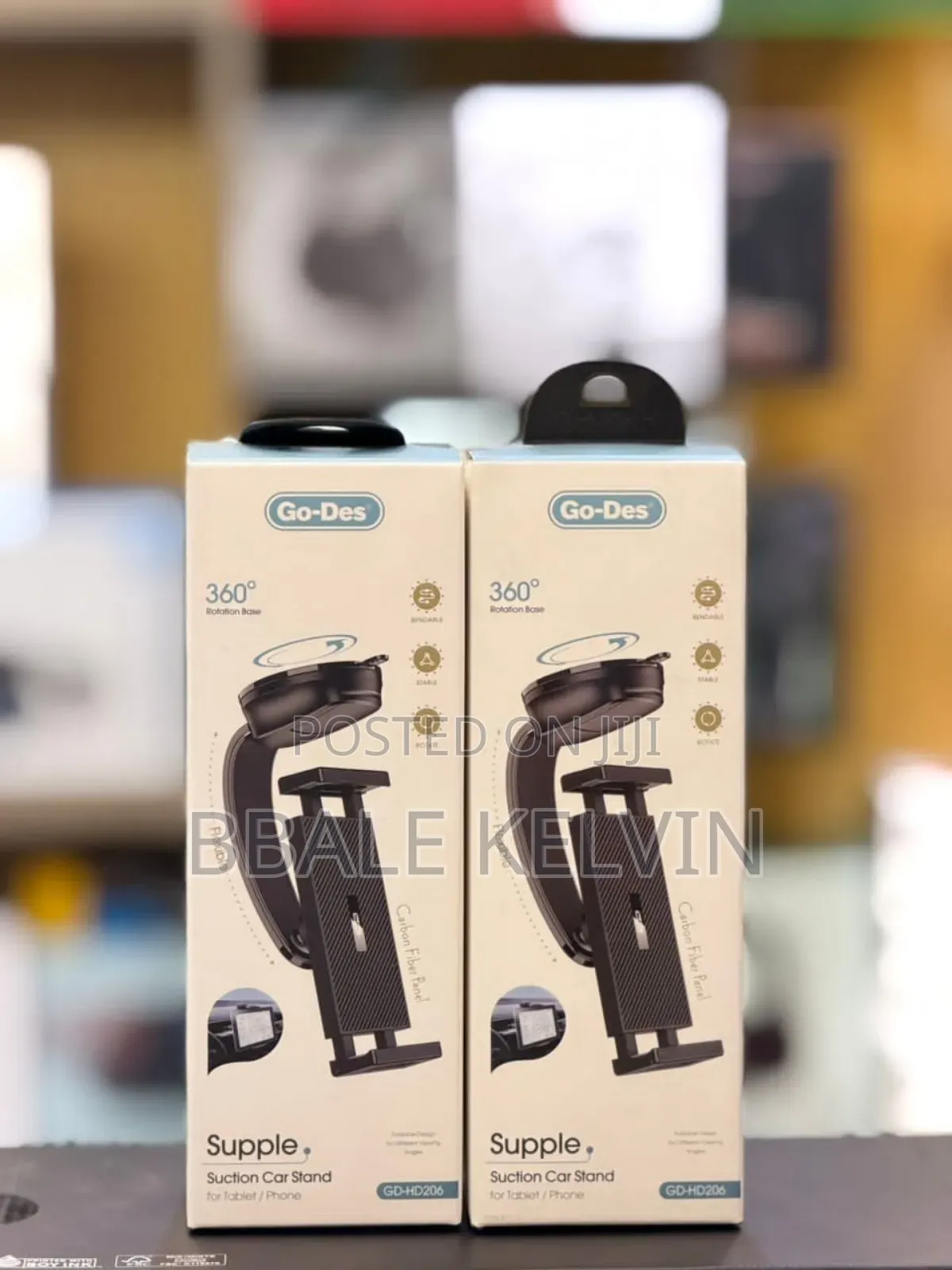 Go Des Supple Suction Car Phone Holder for Tablet and Mobile Phone