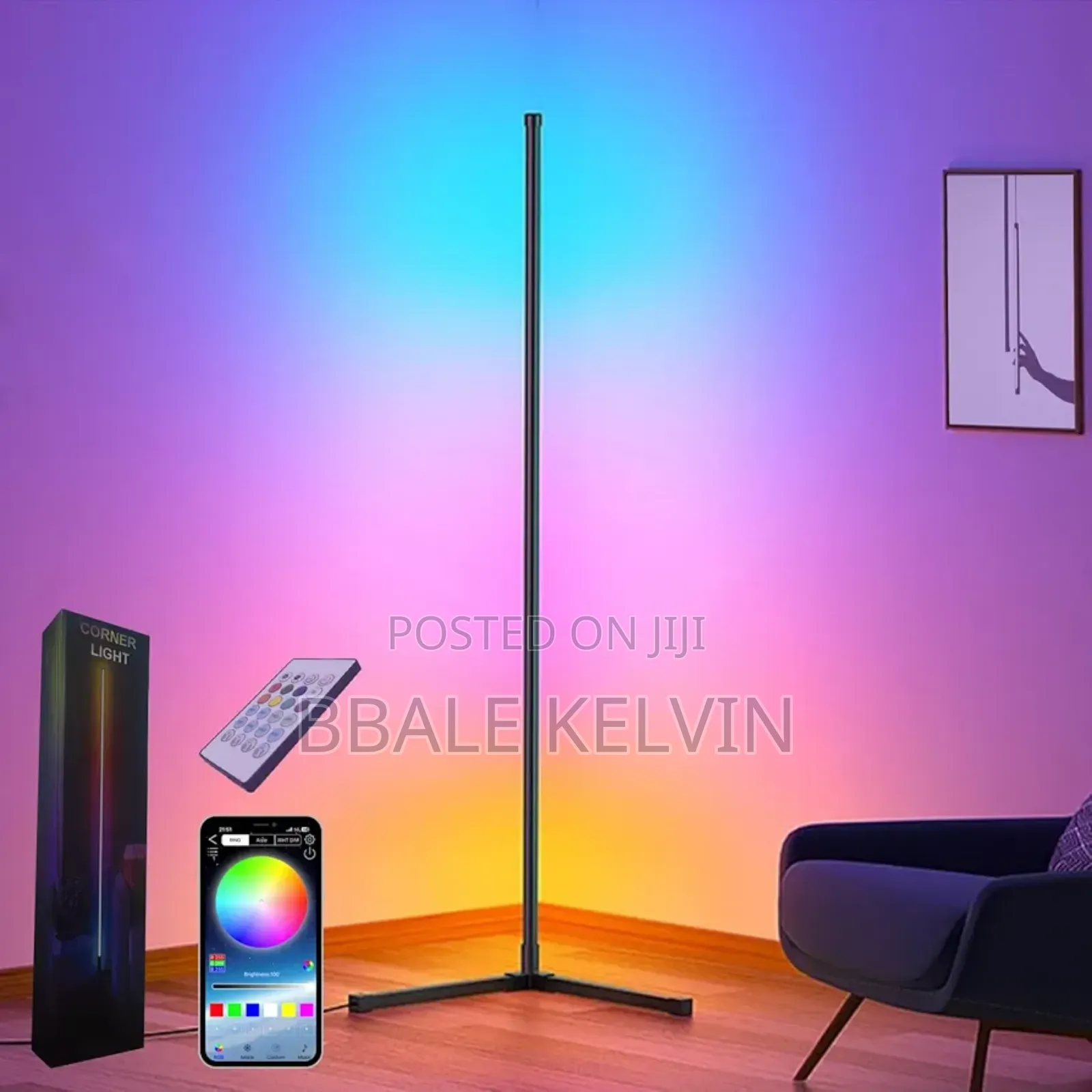 Smart Led Corner Floor Lamp RGB Light With RGB Remote With Music Sync