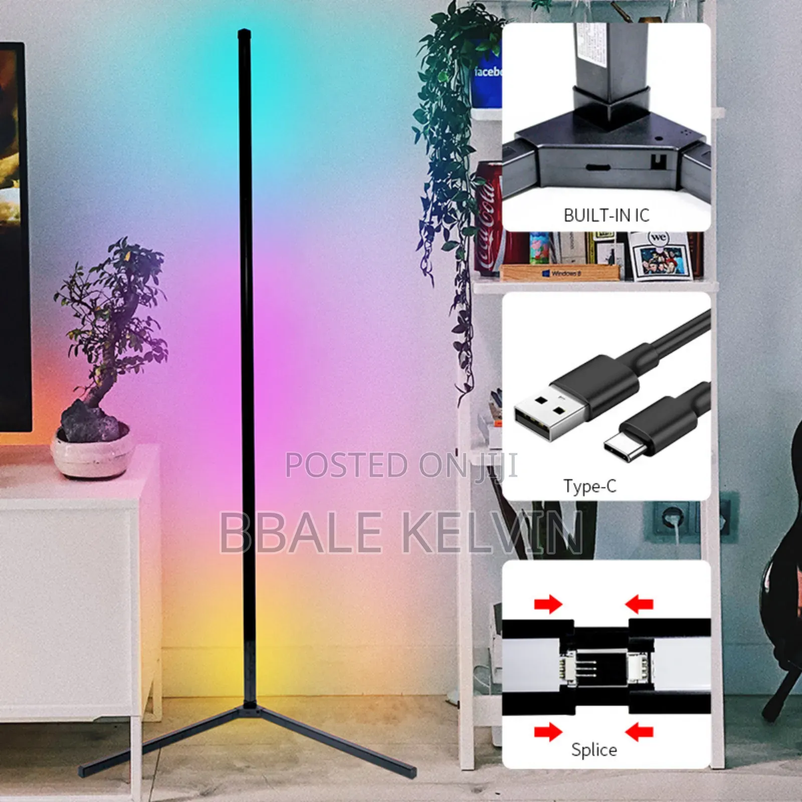 Smart Led Corner Floor Lamp RGB Light With RGB Remote With Music Sync