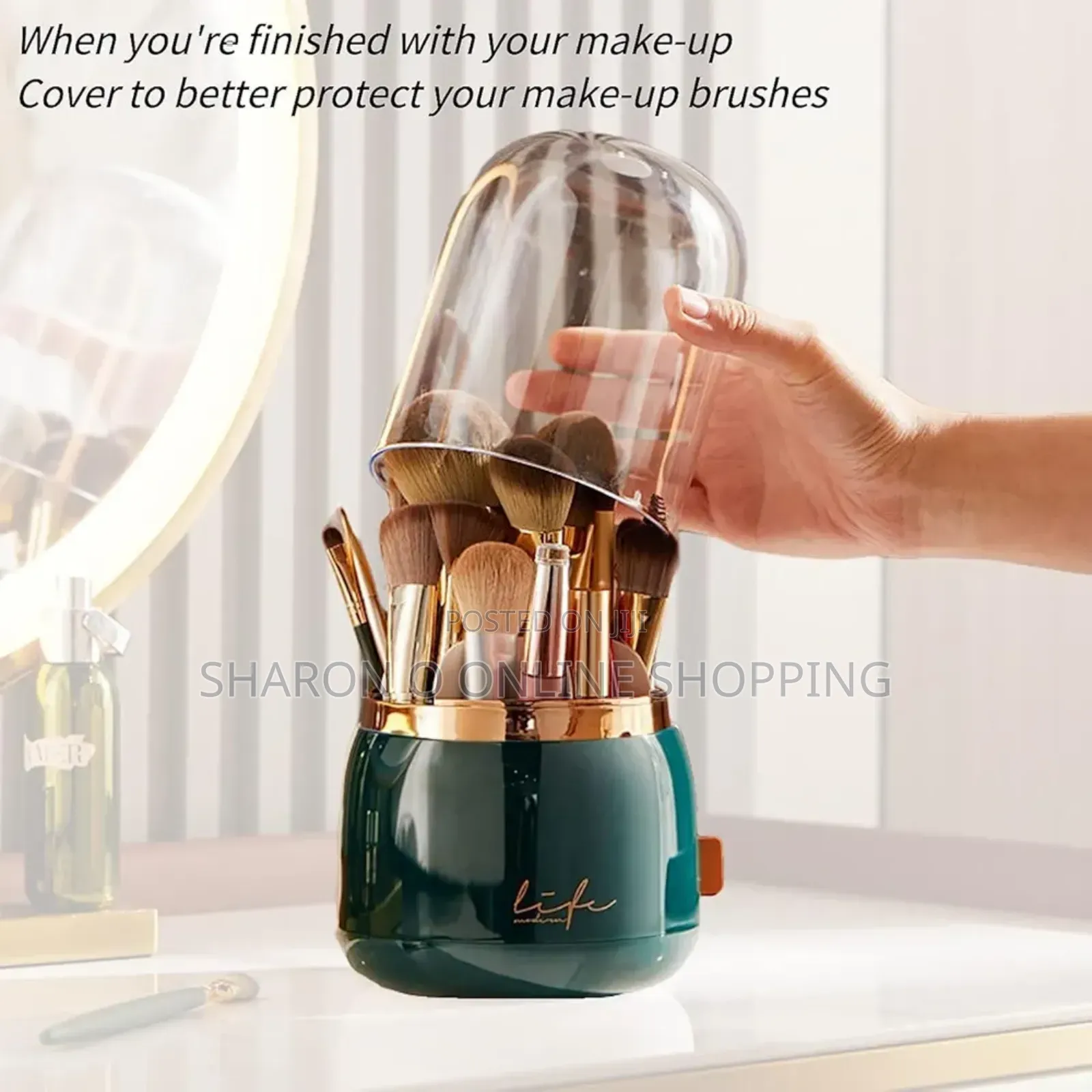 360-Degree Rotating Makeup Brush Holder