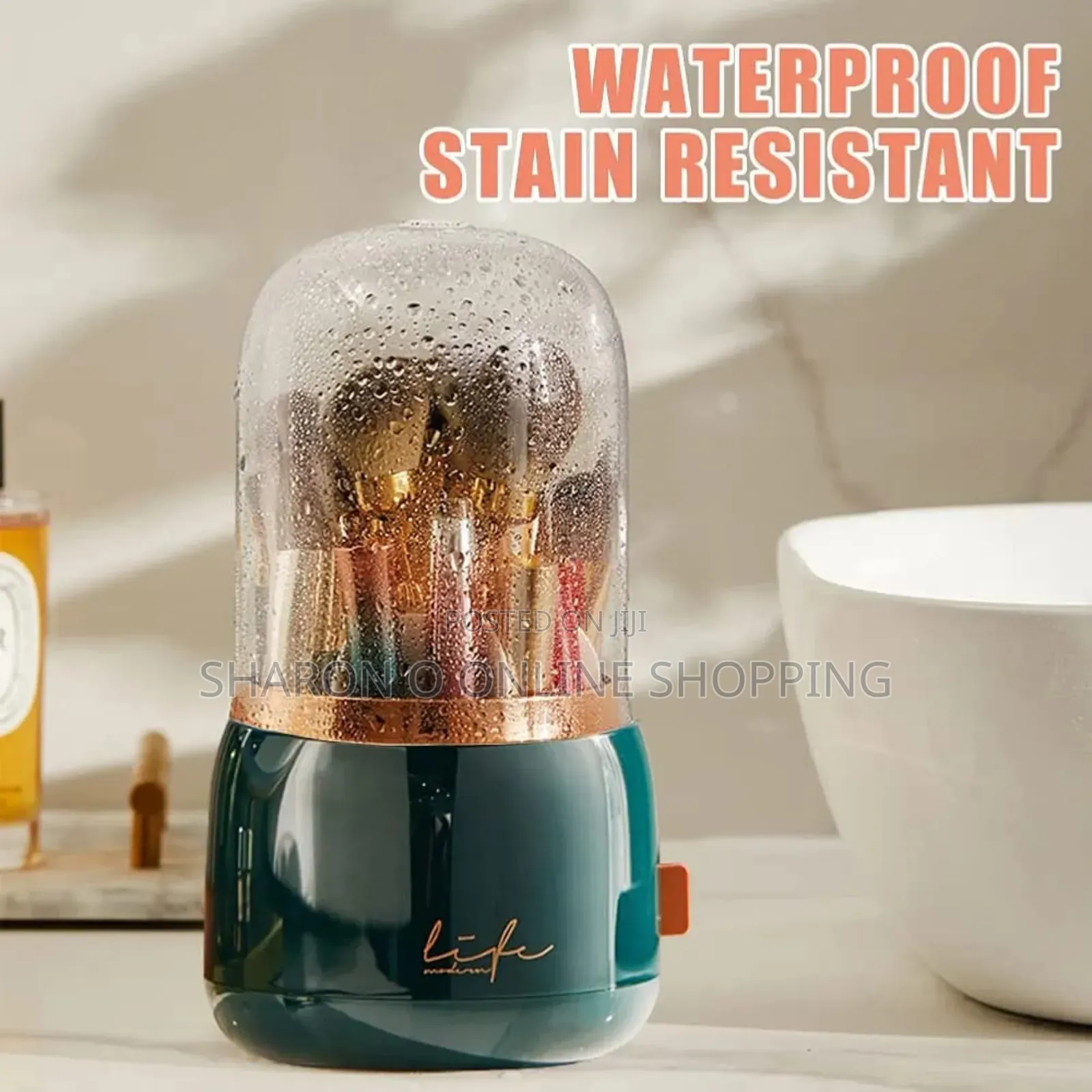 360-Degree Rotating Makeup Brush Holder