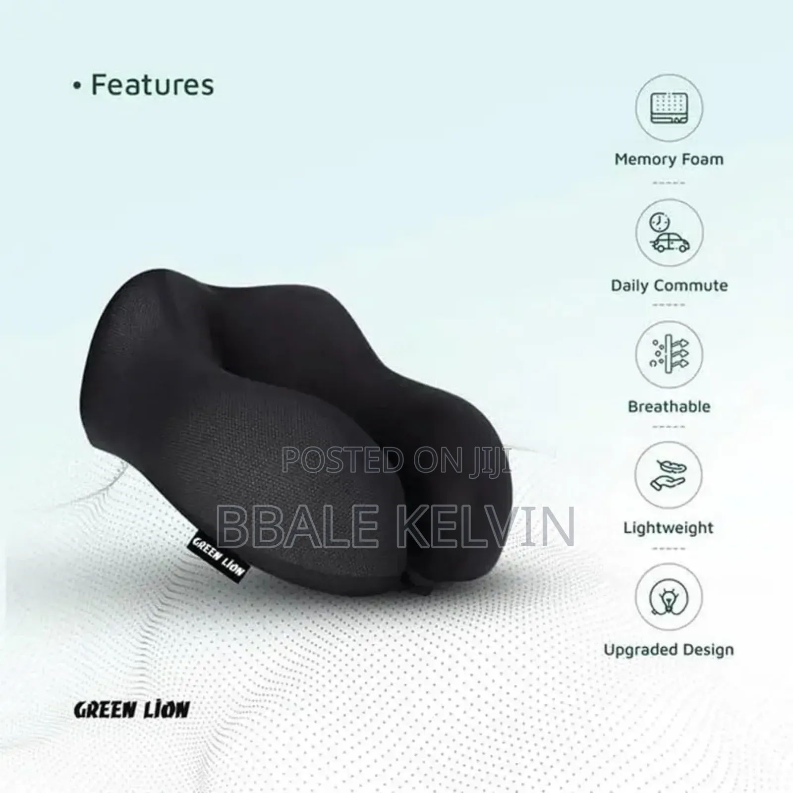 Green Lion Memory Foam Neck Pillow With Polyester Material