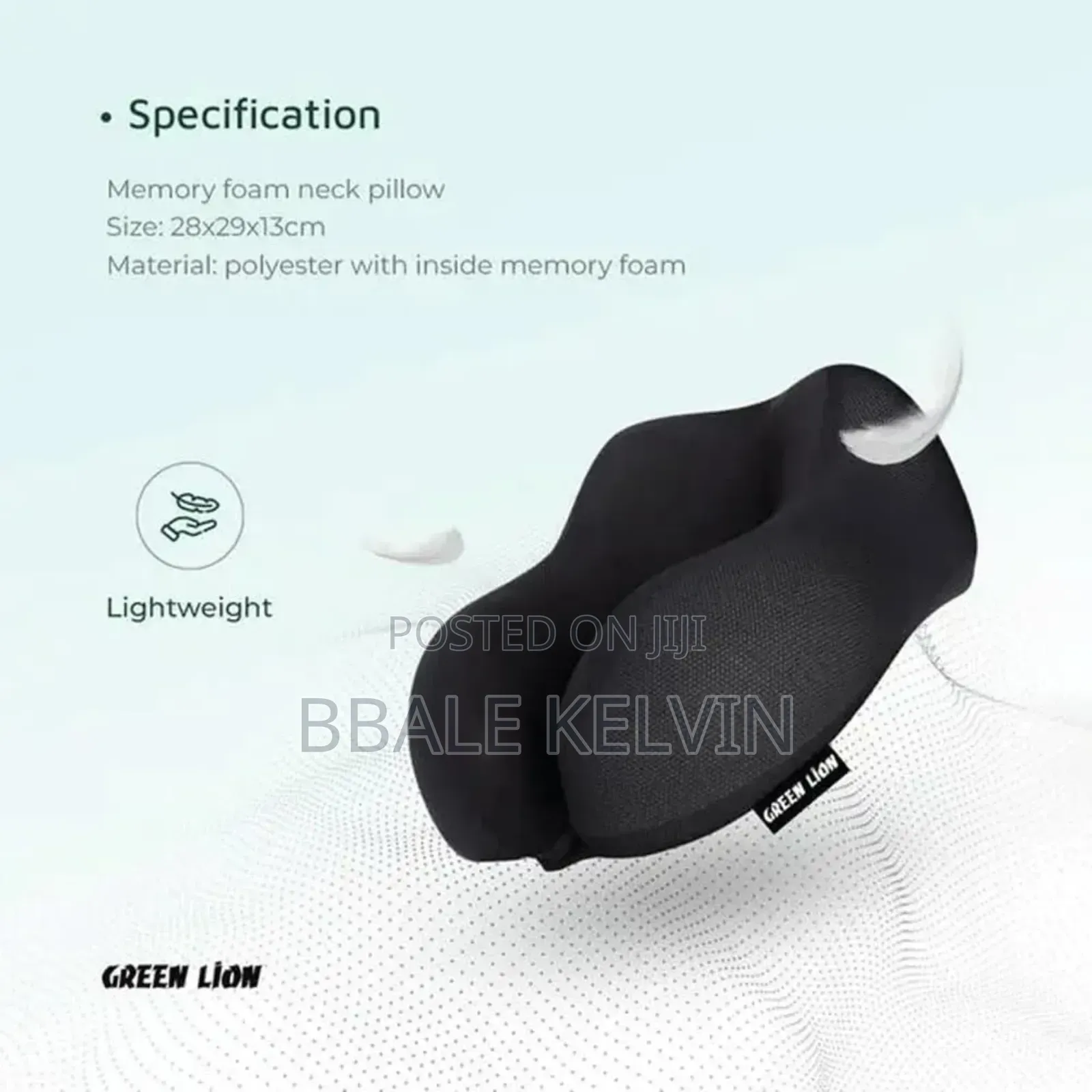 Green Lion Memory Foam Neck Pillow With Polyester Material