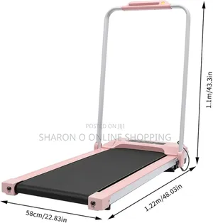 Pink Foldable Electric Walking Pad Treadmill
