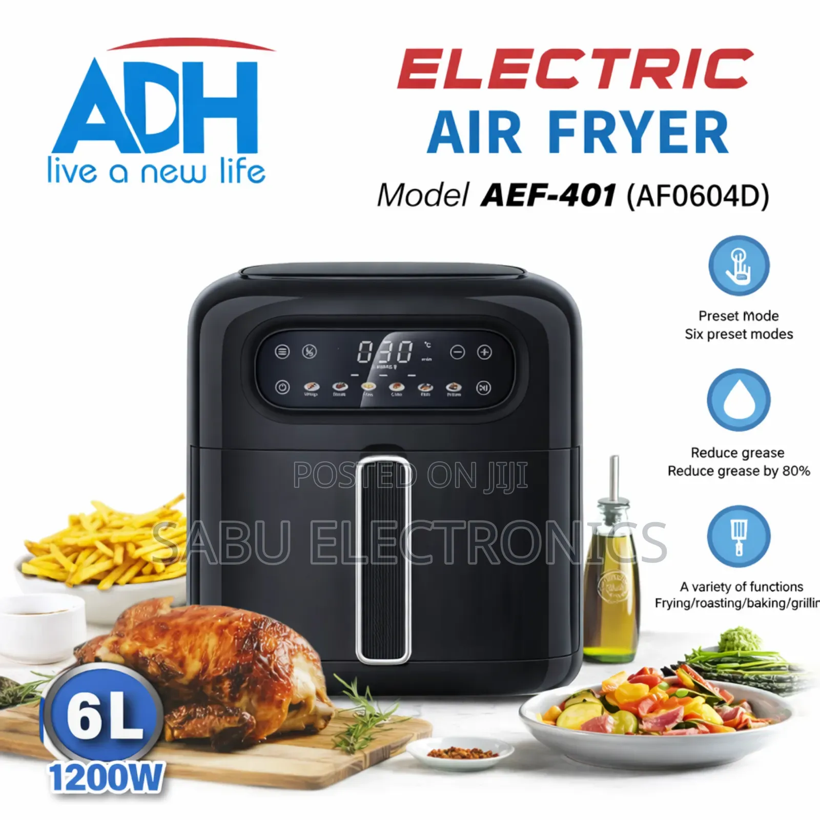 6l Electric Air Fryer – Healthy Oil-Free Cooking