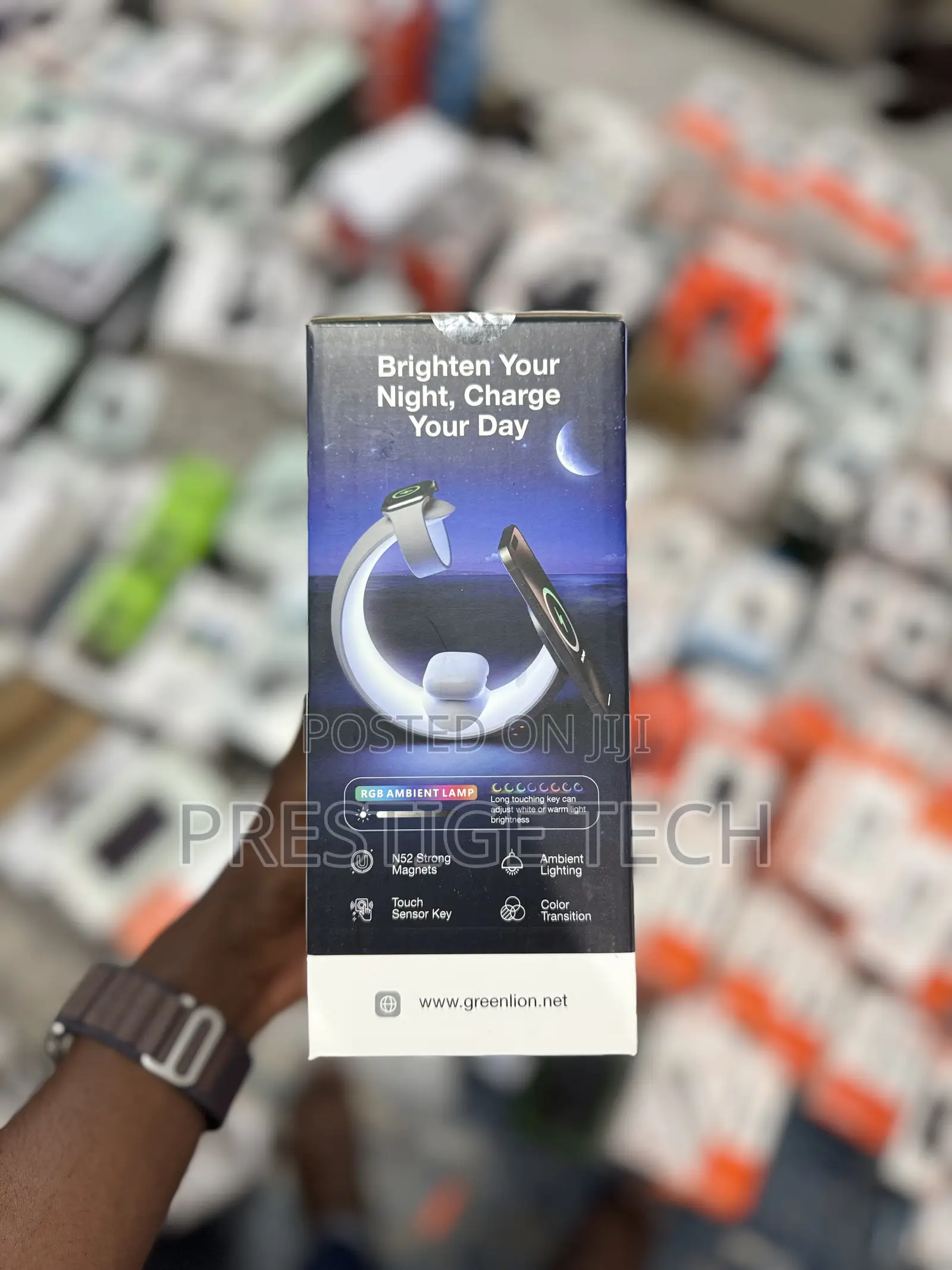 Green Lion Moon Charge 4in1 Wireless Charger With Rgb Ambient Light