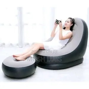 Inflatable Air Sofa Lounge With a Footstool