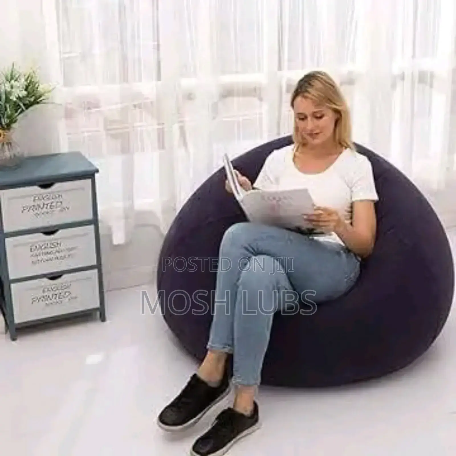 Inflatable Air Sofa Lounge With a Footstool