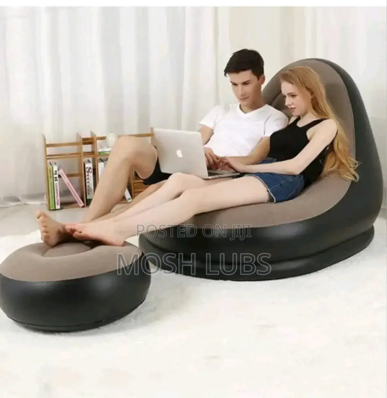Inflatable Air Sofa Lounge With a Footstool