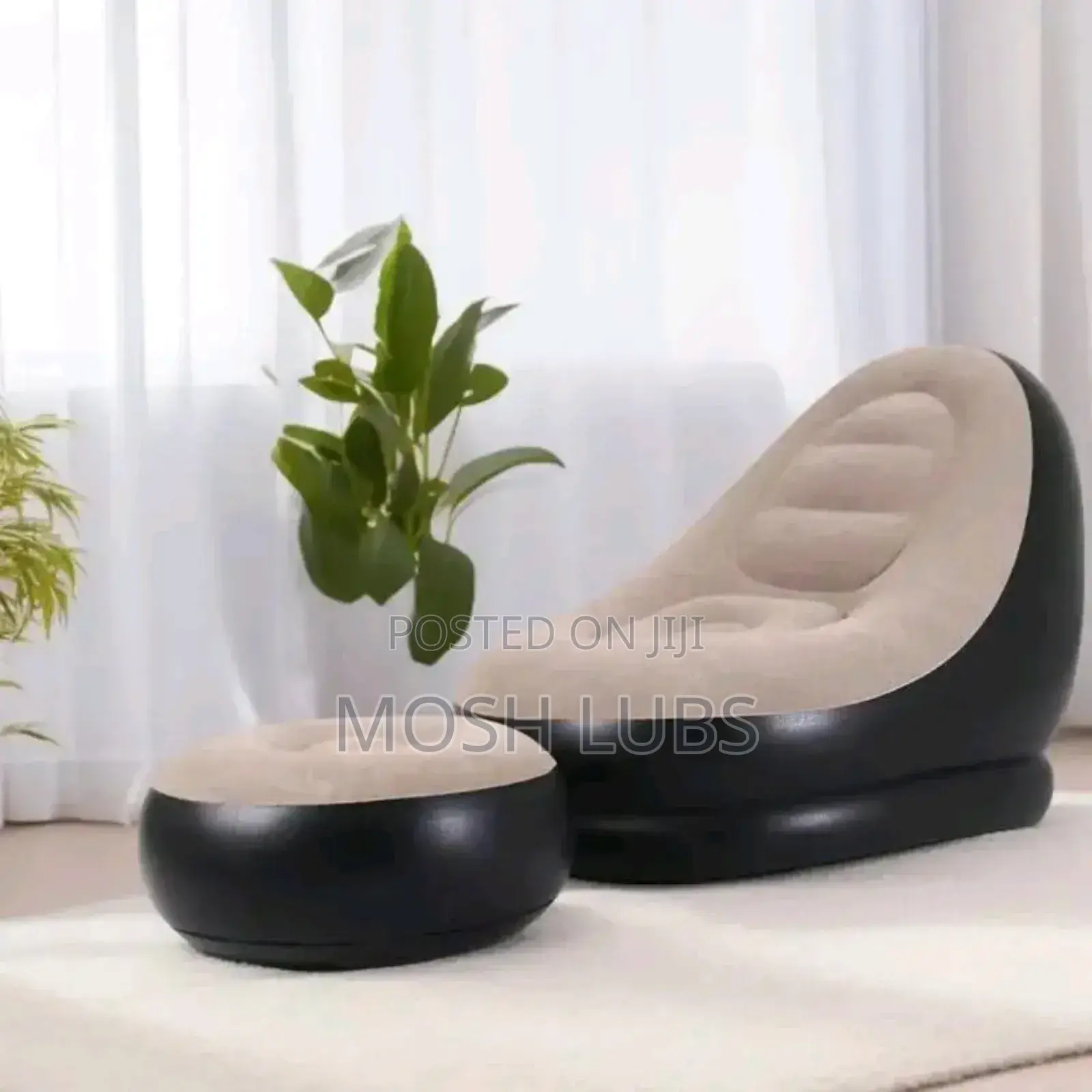 Inflatable Air Sofa Lounge With a Footstool