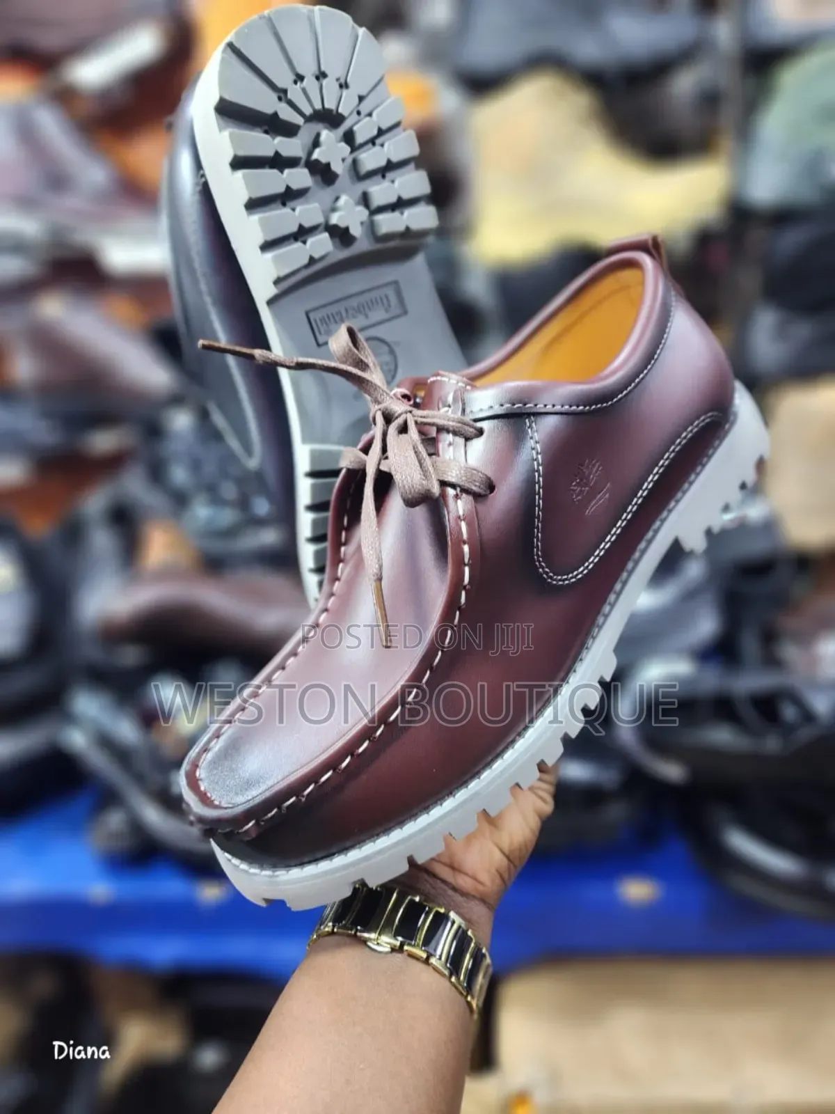 Brown Original Men's Grey Sole Lace Up Mocassins