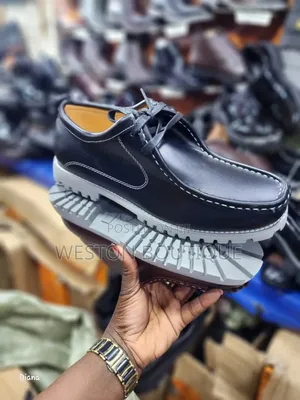 Black Original Leather Men's Lace Up Casual Shoes