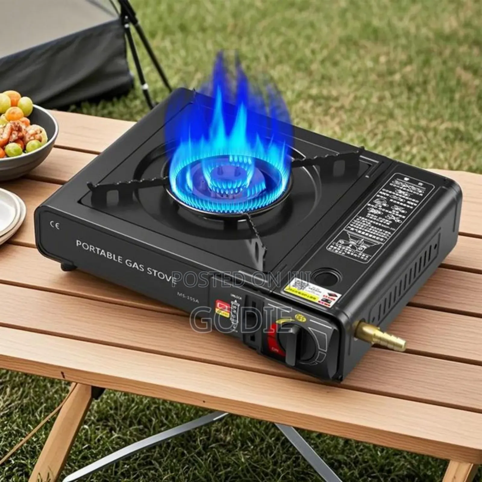 Portable Butane Gas Stove Often Used For Camping Or Emergency Cooking.