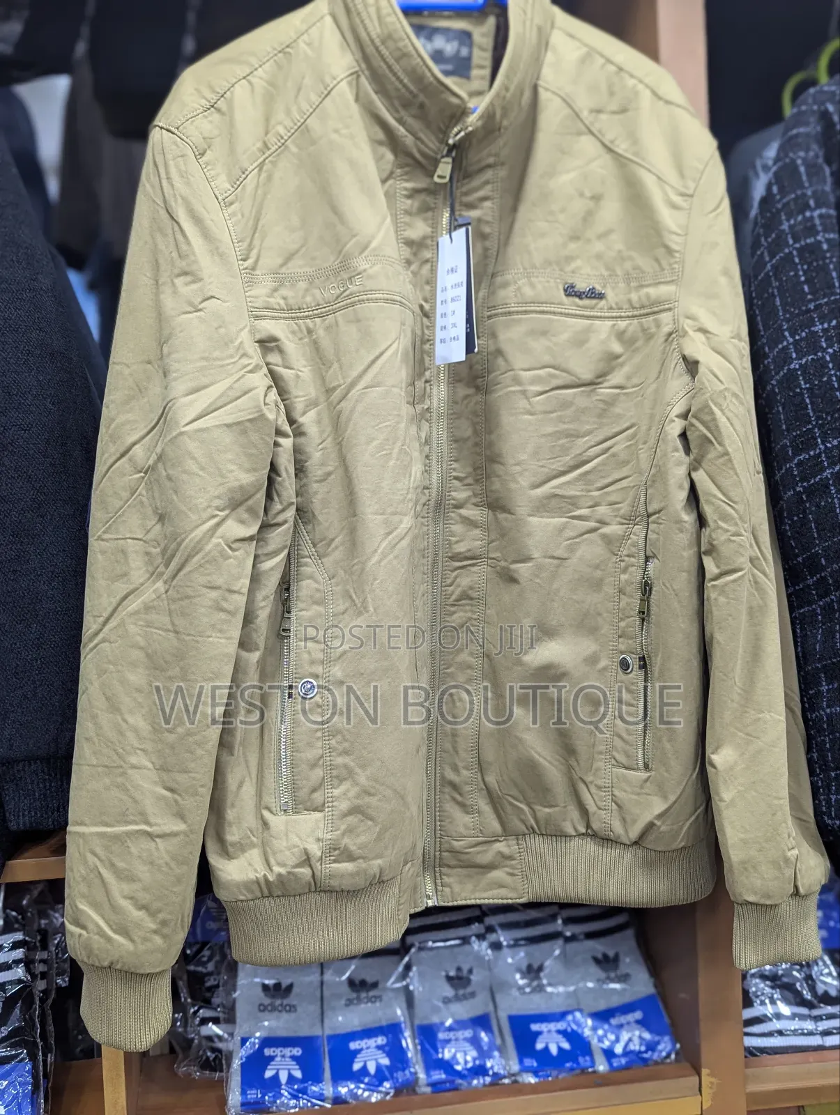 Pue Cotton Zipper Men's Long Sleeve Jacket