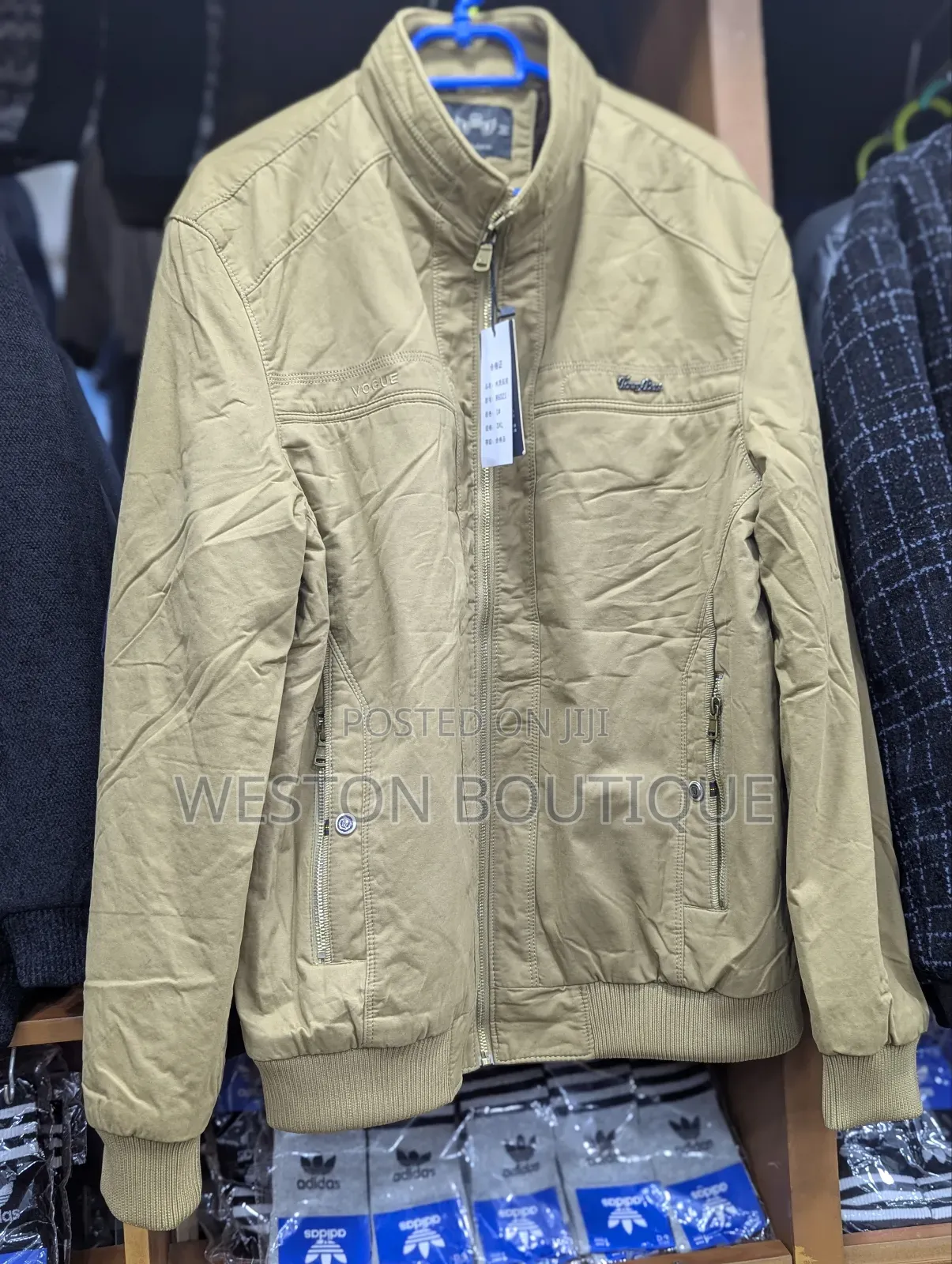Pue Cotton Zipper Men's Long Sleeve Jacket