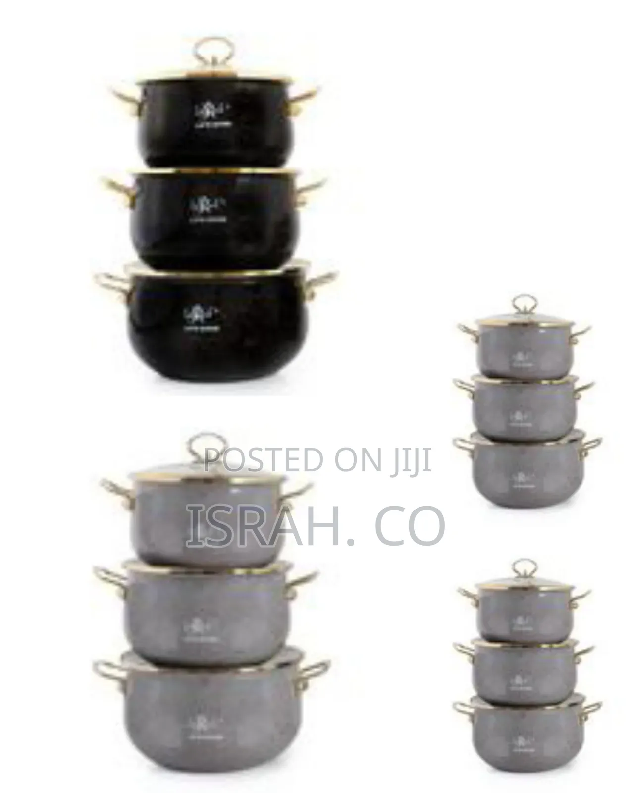Life Smile 6 Pieces of Granite Non-Stick Enamel Serving/Saucepans