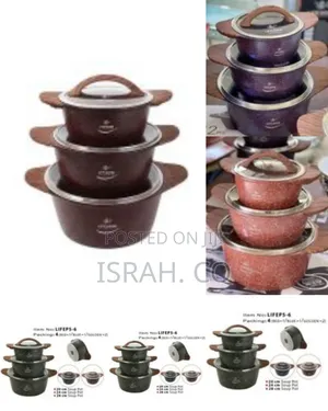 Life Smile Granite Induction Cookware Set, 20-24-28 Cm, Aluminium