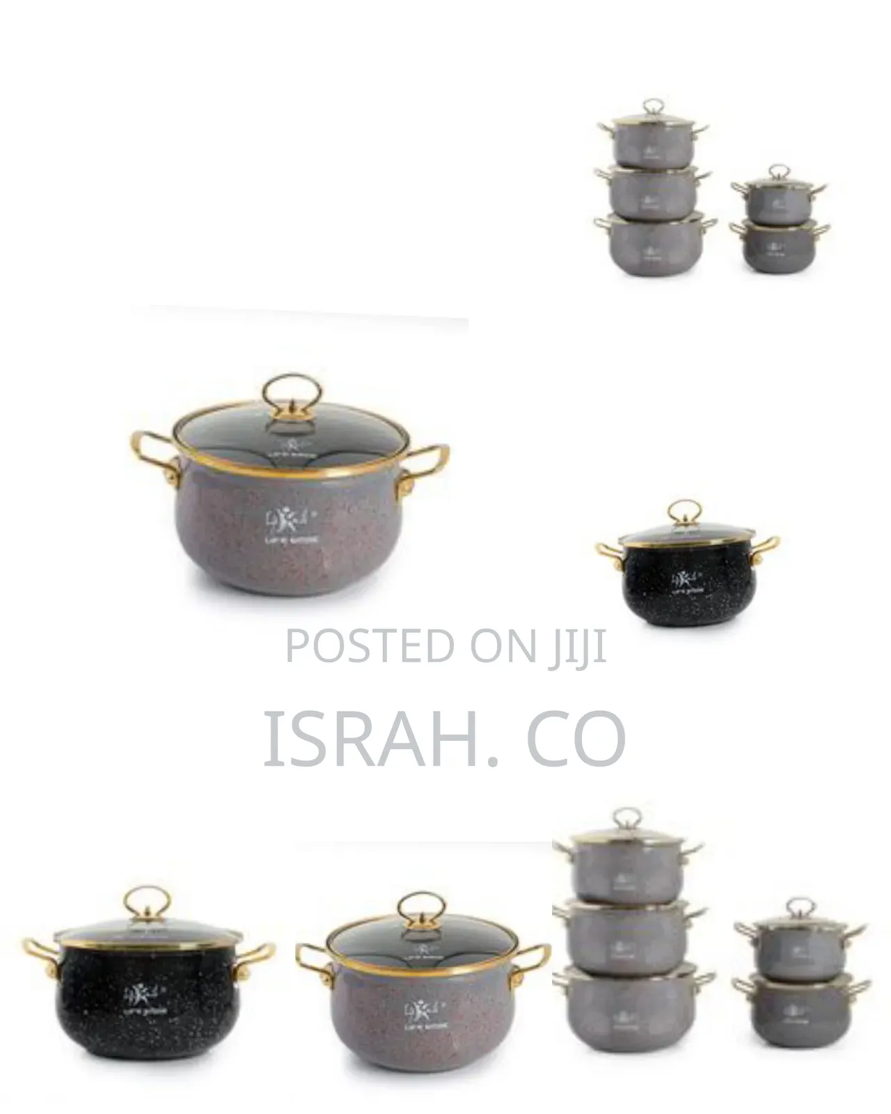 Life Smile 10 Pieces of Granite Non-Stick Enamel Serving/Saucepa