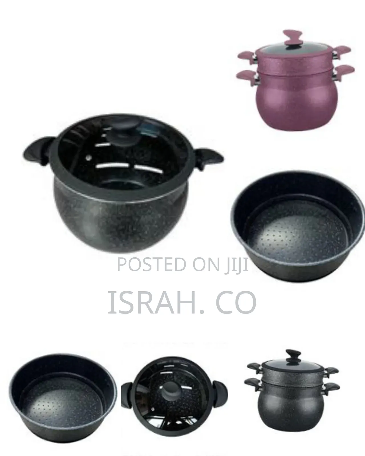 8 L Aluminum Moroccan Style Steamer Non-Stick Aluminum 2 Tiers