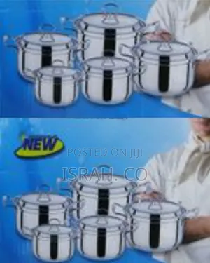 10 Piece Stainless Steel Saucepans Cookware Pots, Silver