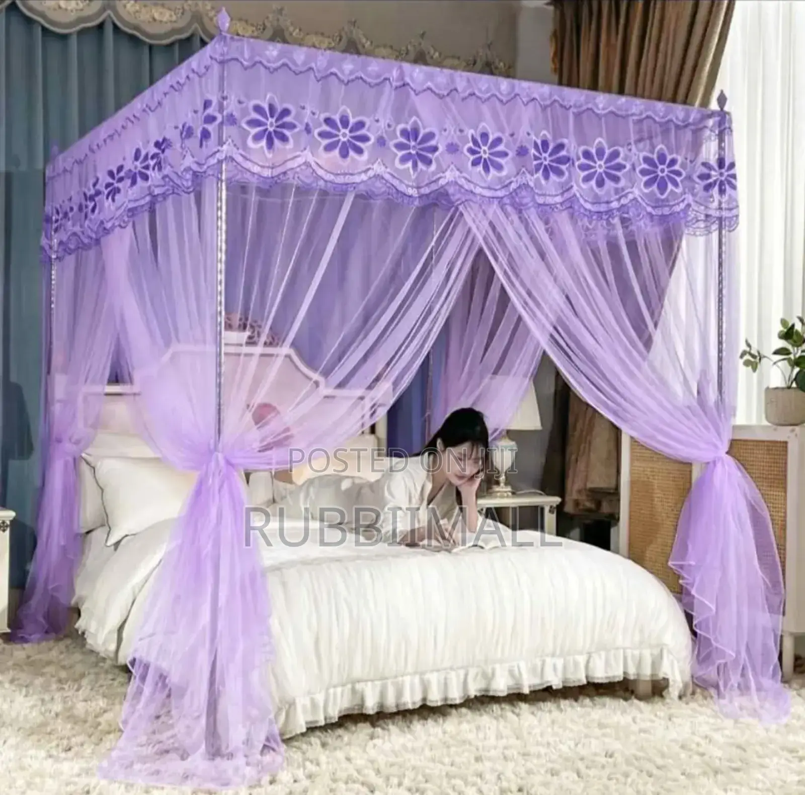 Four Stand Mosquito Net ~ Purple