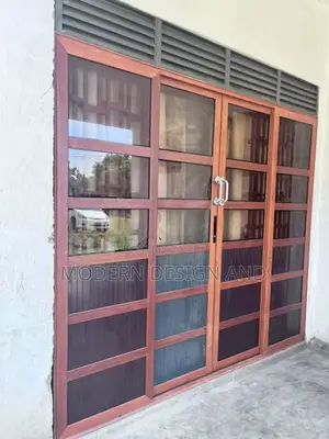 Aluminium Door Main Sliding Brown