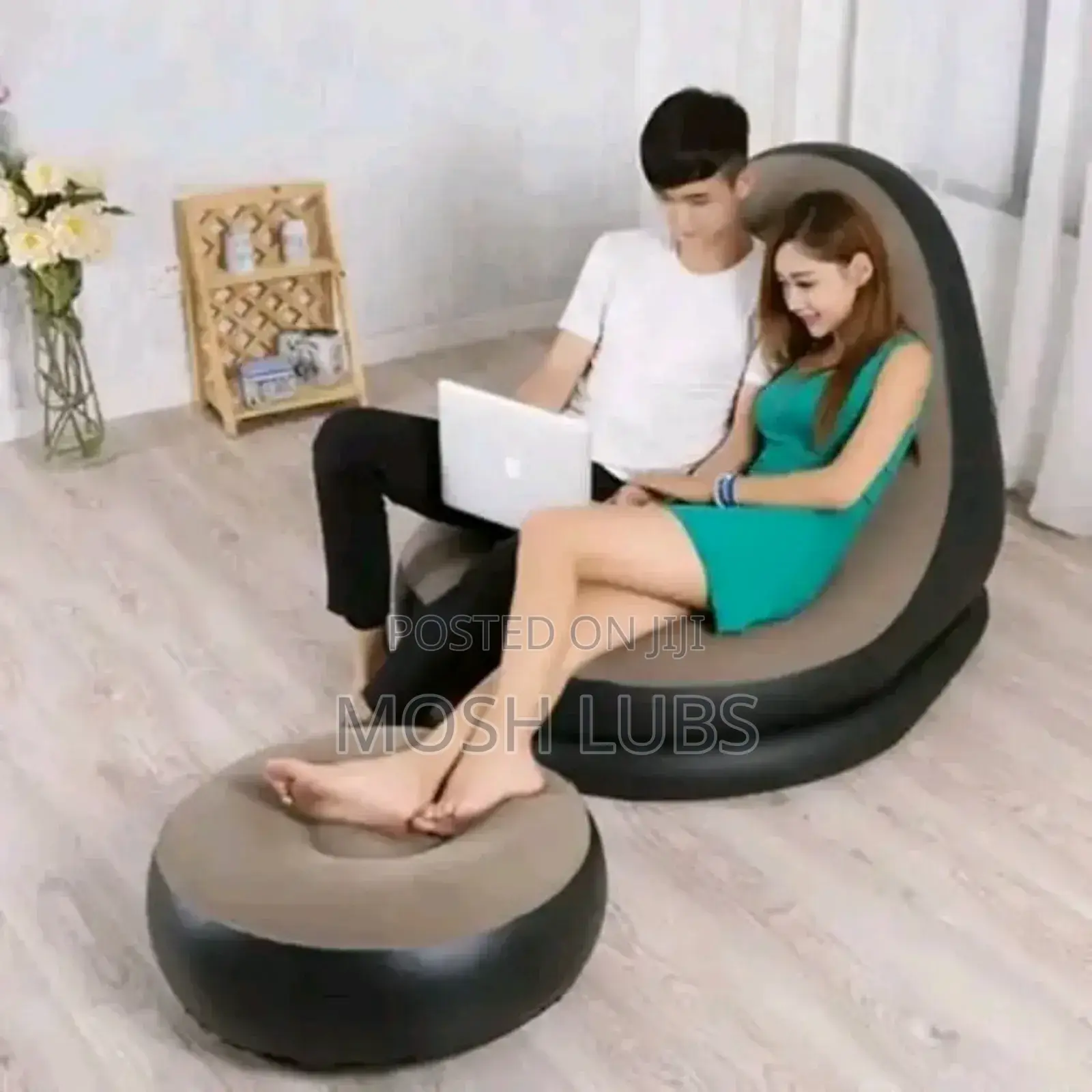 Indoor $Outdoor Inflatable Air Sofa Chair Lounge With an Air Pump