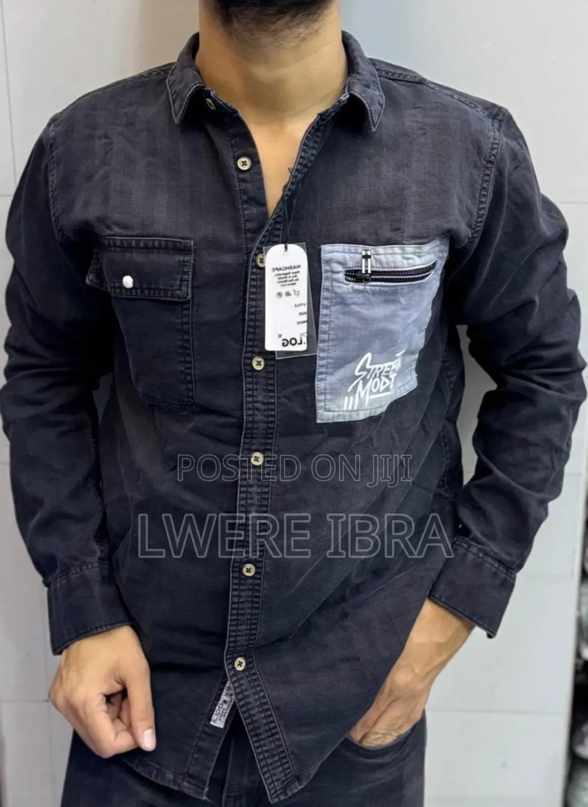 Cream Jean Shirts for Men