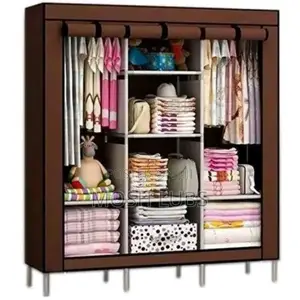 Dark-Gray Wood-Cloth Frame Closet/Wardrobe