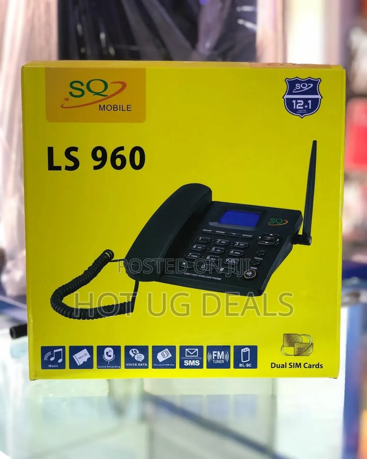 Sq Mobile Ls-960 Dual Sim Gsm Wireless Landline Desktop Phone - Black