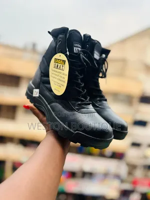 Black Unisex Swat Boots Size 40 to 45