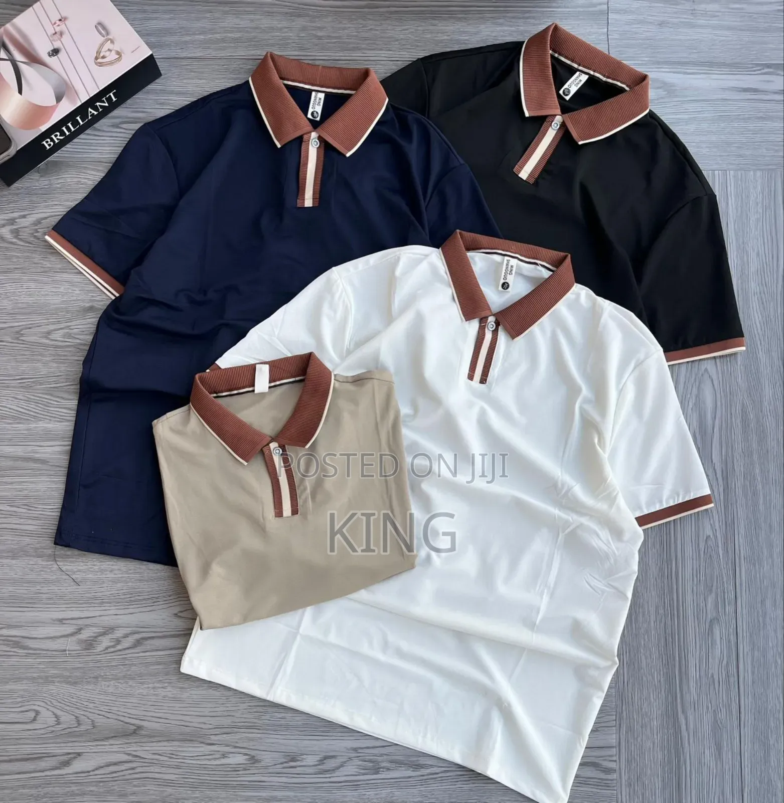 Contrast Collar Men's Short-Sleeve Polo Shirt