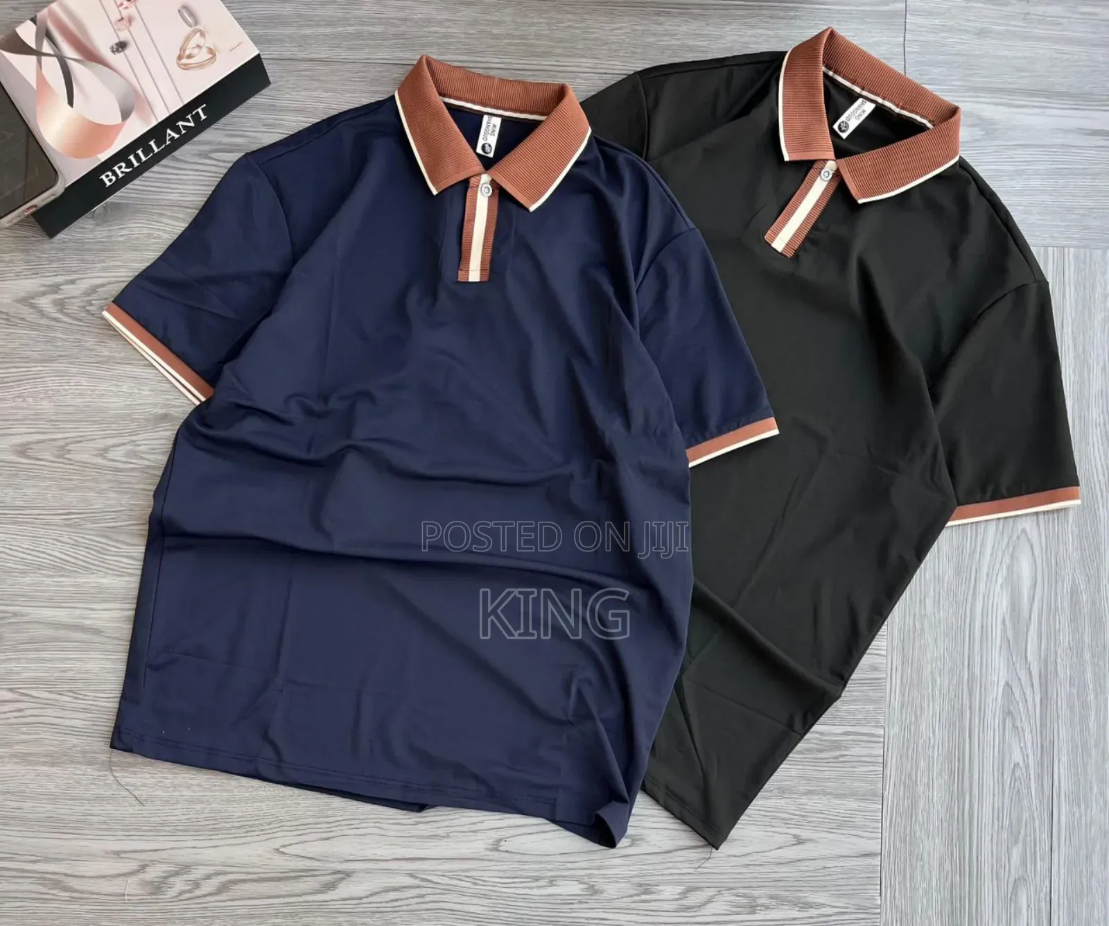 Contrast Collar Men's Short-Sleeve Polo Shirt
